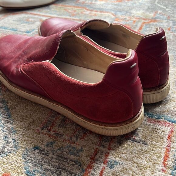 Margiela Men\'s Red Leather Slip-on Sneaker - 11 main image 3